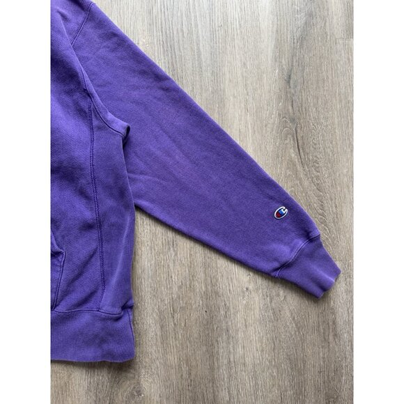 Rare Vintage Y2K Champion Reverse Weave Purple Hoodie Streetwear Sports Faded - Picture 8 of 14